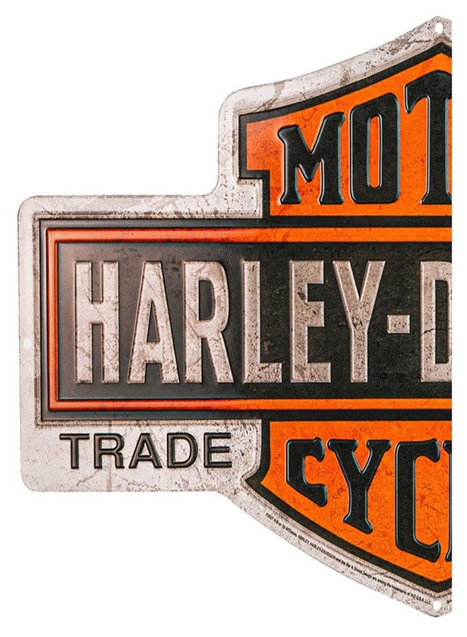 HARLEY DAVIDSON Harley-Davidson Embossed Tin Sign, Nostalgic Bar & Shield Logo, 18 x 10.5 inches - Image 2
